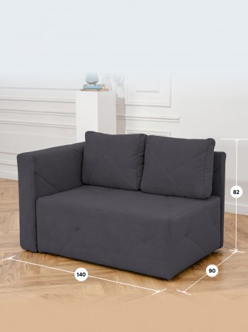 Диван 1010 графит, левый (BRENDOSS) в Берёзовском - beryozovskij.mebel-e96.ru