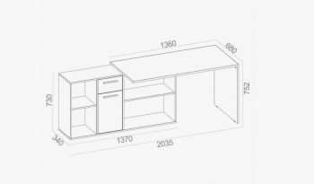 Стол письменный Лайт 03.245 в Берёзовском - beryozovskij.mebel-e96.ru