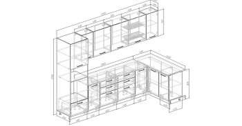 Угловой кухонный гарнитур Крафт 3200*1400 мм Sanvut в Берёзовском - beryozovskij.mebel-e96.ru