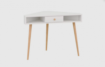 Стол письменный угловой, арт.6-01104, белый(ГК) в Берёзовском - beryozovskij.mebel-e96.ru