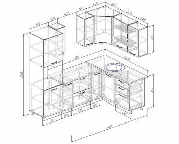 Угловой кухонный гарнитур Латте 2400х1600 мм в Берёзовском - beryozovskij.mebel-e96.ru