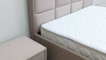 Кровать с подъемным механизмом Мега беж (Лин) в Берёзовском - beryozovskij.mebel-e96.ru