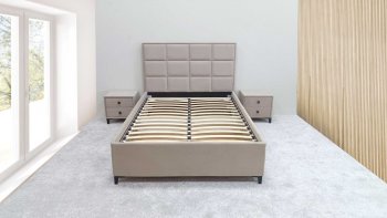 Кровать с подъемным механизмом Мега беж (Лин) в Берёзовском - beryozovskij.mebel-e96.ru