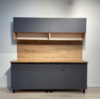 Кухонный гарнитур Монако 2000 мм графит (СВ) в Берёзовском - beryozovskij.mebel-e96.ru