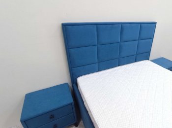 Кровать с подъемным механизмом Мега синий (Лин) в Берёзовском - beryozovskij.mebel-e96.ru