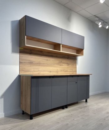 Кухонный гарнитур Монако 2000 мм графит (СВ) в Берёзовском - beryozovskij.mebel-e96.ru