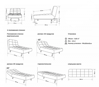 Кушетка Абри Синий в Берёзовском - beryozovskij.mebel-e96.ru