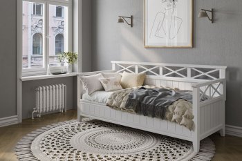 Кровать из массива Амелия белый античный (БМ) в Берёзовском - beryozovskij.mebel-e96.ru