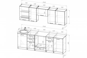 Кухонный гарнитур Антика базис 2400 мм (Герда) в Берёзовском - beryozovskij.mebel-e96.ru