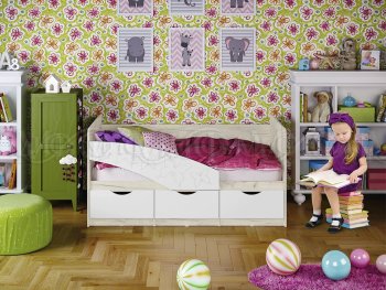 Кровать Бабочки Шарли белый (Миф) в Берёзовском - beryozovskij.mebel-e96.ru