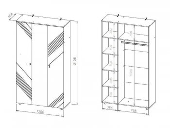 Шкаф 1200 мм трехстворчатый Байкал (СВ) в Берёзовском - beryozovskij.mebel-e96.ru