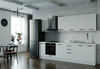 Кухонный гарнитур Белый глянец 2800 МДФ (Санвут) в Берёзовском - beryozovskij.mebel-e96.ru