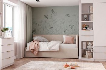 Диван-кровать Бенто с ПМ, велюр Крем (ДСВ) в Берёзовском - beryozovskij.mebel-e96.ru