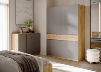 Спальный гарнитур Бостон Лайт серый (Стиль) в Берёзовском - beryozovskij.mebel-e96.ru