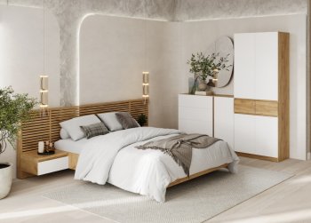 Спальный гарнитур Бостон Лайт белый (Стиль) в Берёзовском - beryozovskij.mebel-e96.ru