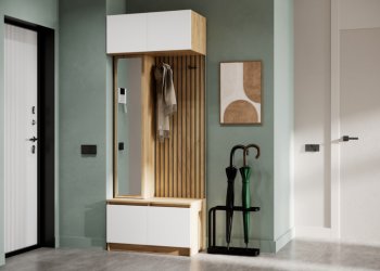 Прихожая Бостон Лайт комп.1 белый (Стиль) в Берёзовском - beryozovskij.mebel-e96.ru