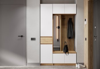Прихожая Бостон Лайт комп.1 белый (Стиль) в Берёзовском - beryozovskij.mebel-e96.ru