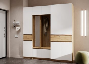 Прихожая Бостон Лайт комп.2 белый (Стиль) в Берёзовском - beryozovskij.mebel-e96.ru