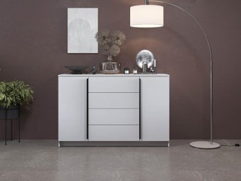 Комод 67.11 Брандо ЛДСП New белый (Олмеко) в Берёзовском - beryozovskij.mebel-e96.ru