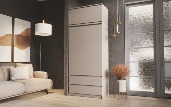 Шкаф Челси с антресолью 900 мм Кашемир (Миф) в Берёзовском - beryozovskij.mebel-e96.ru