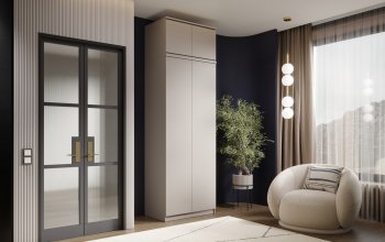 Шкаф 800 мм Челси двустворчатый с антресолью Кашемир (Миф) в Берёзовском - beryozovskij.mebel-e96.ru