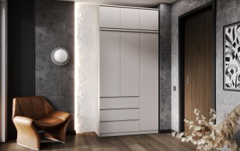 Шкаф 1200 мм Челси с антресолью Кашемир (Миф) в Берёзовском - beryozovskij.mebel-e96.ru