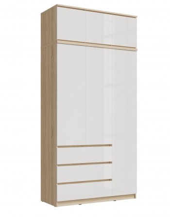 Шкаф 1200 мм Челси с антресолью, сонома/белый (Миф) в Берёзовском - beryozovskij.mebel-e96.ru
