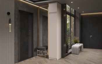 Пенал 400 мм Челси (1 створка) с антресолью, Кашемир (Миф) в Берёзовском - beryozovskij.mebel-e96.ru