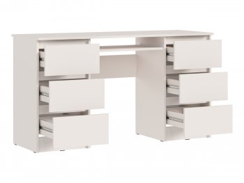 Письменный стол Челси 6 ящиков кашемир (Миф) в Берёзовском - beryozovskij.mebel-e96.ru