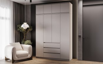 Шкаф 1600 мм Челси с антресолью Кашемир (Миф) в Берёзовском - beryozovskij.mebel-e96.ru