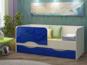 Детская кровать Дельфин-2 МДФ, тёмно-синий, 80х160 в Берёзовском - beryozovskij.mebel-e96.ru