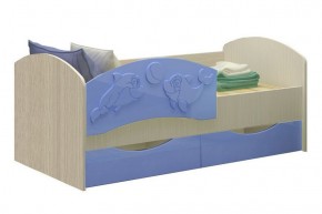 Детская кровать Дельфин-3 МДФ голубой, 80х160 в Берёзовском - beryozovskij.mebel-e96.ru