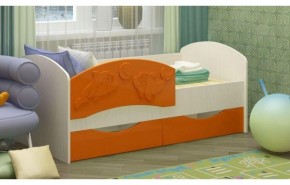 Детская кровать Дельфин-3 МДФ оранжевый, 80х160 в Берёзовском - beryozovskij.mebel-e96.ru