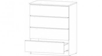 Комод Элегант 4 ящика Белый (Лин) в Берёзовском - beryozovskij.mebel-e96.ru