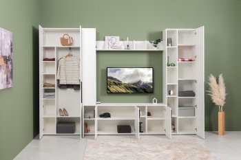 Стенка Эйр модульная, белый (Моби) в Берёзовском - beryozovskij.mebel-e96.ru