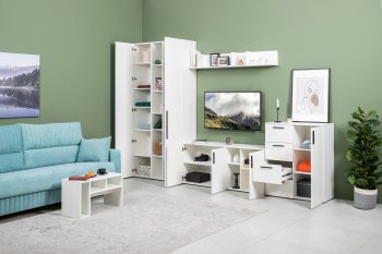Стенка Эйр модульная, белый (Моби) в Берёзовском - beryozovskij.mebel-e96.ru