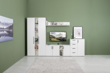 Стенка Эйр комп 1, белый (Моби) в Берёзовском - beryozovskij.mebel-e96.ru