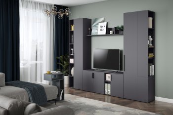 Стенка Эйр модульная, графит (Моби) в Берёзовском - beryozovskij.mebel-e96.ru