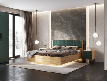 Кровать парящая Флэш крафт/грин (Миф) в Берёзовском - beryozovskij.mebel-e96.ru