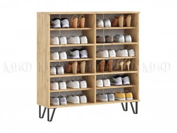 Обувница Флэш крафт/белый (Миф) в Берёзовском - beryozovskij.mebel-e96.ru