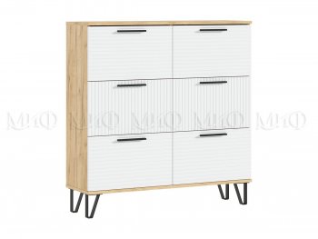 Обувница Флэш крафт/белый (Миф) в Берёзовском - beryozovskij.mebel-e96.ru