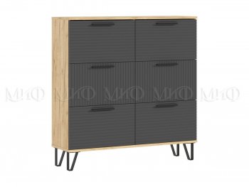 Обувница Флэш крафт/графит (Миф) в Берёзовском - beryozovskij.mebel-e96.ru
