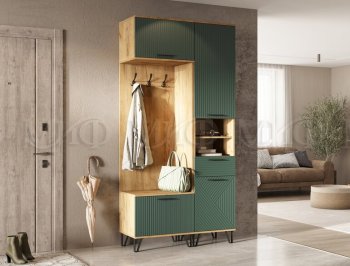 Прихожая Флэш модульная, крафт/грин(Миф) в Берёзовском - beryozovskij.mebel-e96.ru