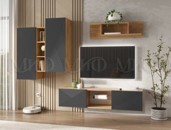 Стенка Флэш крафт/графит (Миф) в Берёзовском - beryozovskij.mebel-e96.ru