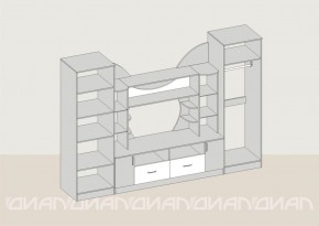 Гостиная Аллегро с 2 шкафами вариант-5 (Ясень светлый/тёмный) в Берёзовском - beryozovskij.mebel-e96.ru