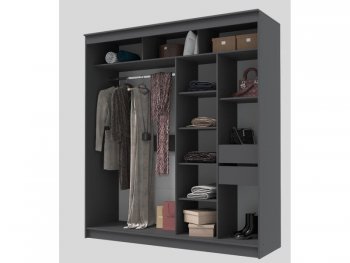 Шкаф-купе 2000 мм Гранд-1 ЛДСП, графит (Эра) в Берёзовском - beryozovskij.mebel-e96.ru