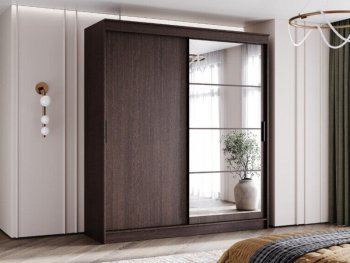 Шкаф-купе 2000 мм Гранд-1 ЛДСП/Зеркало, венге (Эра) в Берёзовском - beryozovskij.mebel-e96.ru