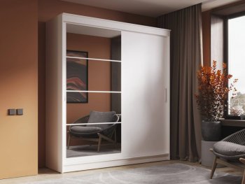 Шкаф-купе 2000 мм Гранд-1 ЛДСП/Зеркало, Белый (Эра) в Берёзовском - beryozovskij.mebel-e96.ru