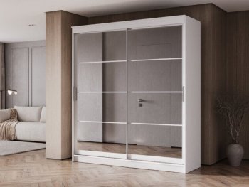 Шкаф-купе 2000 мм Гранд-1 зеркало/зеркало, белый (Эра) в Берёзовском - beryozovskij.mebel-e96.ru