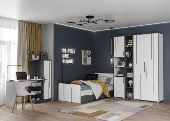 Шкаф 1 дв. Грей (УНИ) (МЛК) в Берёзовском - beryozovskij.mebel-e96.ru